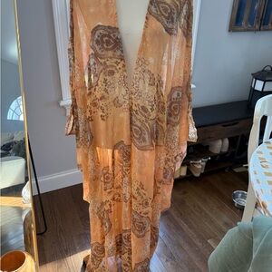 Jennafer Grace Handmade Editions Elegant Paisley Maxi Dress in Orange